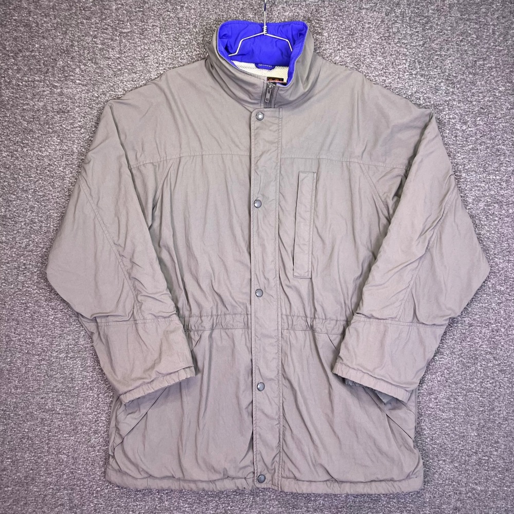 Eddie Bauer Gore-Tex Parka Mens L Grey Gorpcore Outdoor Hiking Jacket VTG Y2K